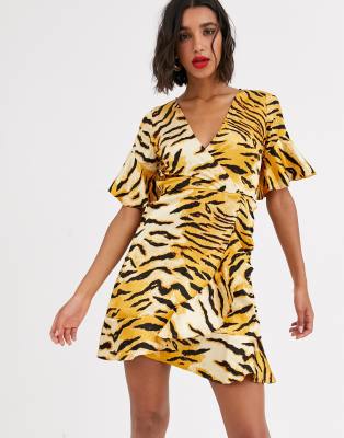 tiger print mini dress