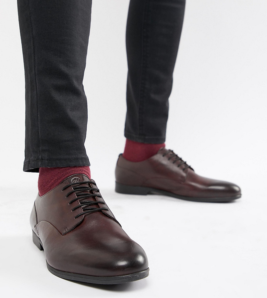 Axminster formelle sko i vinfarvet skind og bred pasform fra H By Hudson-Rød