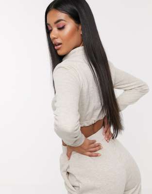 cropped jumper with zip