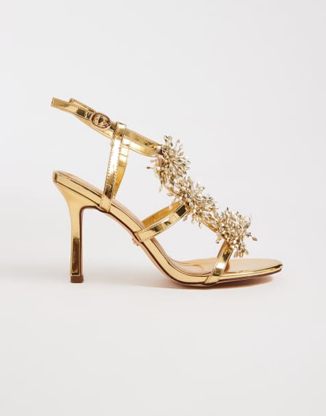 Azalea Wang - Aliza - Sandali con tacco color oro - view 1