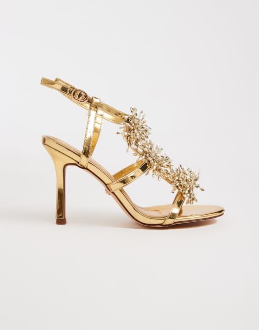 Azalea Wang - Aliza - Sandali con tacco color oro