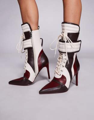 Azalea Wang Amada boxer high heeled boot in brown - view 1