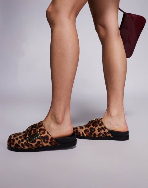 Azalea Wang – Archibald – Leopardmönstrade mules med spänne - view 1