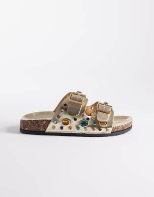  Bayleaves embellished flat sandals 
