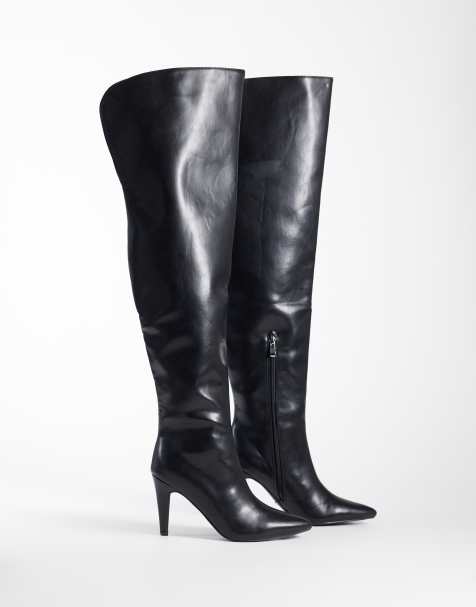 Azalea Wang Beaucoup heeled over-the-knee boots in black - view 1