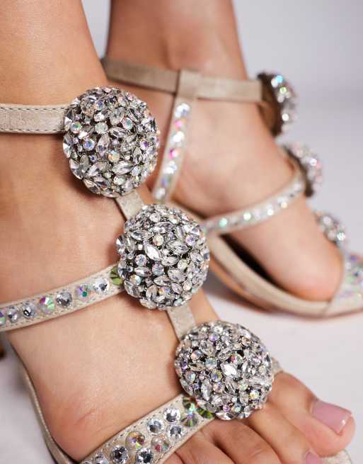 Azalea Wang - Bestella - Scarpe con tacco alto a gabbia decorate argento, 2 di 4