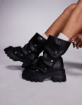 [AZALEA WANG] Azalea Wang Bharti studded chunky ankle boots in black 40 BLACK