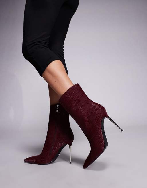 Bottine Talon Aiguille Talon Bordeau Azalea Wang Calean Bottines