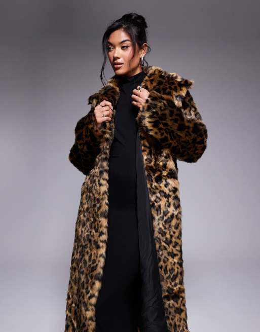 Azalea Wang - Catty - Manteau long en fausse fourrure - Léopard, 4 de 4