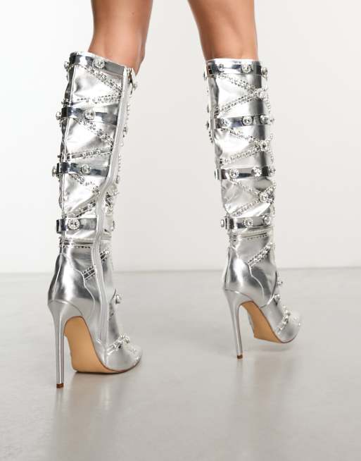 Embellished thigh high boots outlet