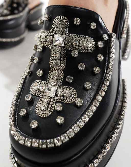 Azalea Wang - Drive Fast - Scarpe con tacco e plateau nere con decorazioni, 2 di 4