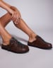 Azalea Wang Flair studded clogs with buckle detail in burgundy