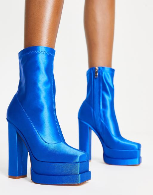 Blue ankle hot sale boots womens