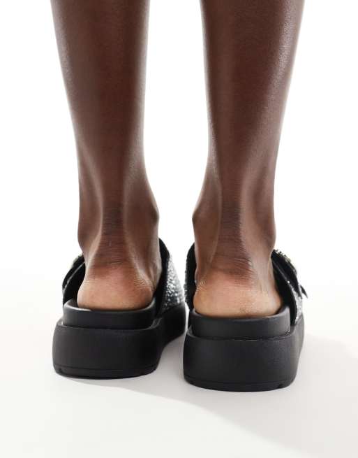 サンダル・ミュール Sandals in Black/Silver Leather Buy Dr. Martens Silver Josef Bronx Suede Leather Sandals