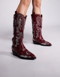 [AZALEA WANG] Azalea Wang Maisie western boots with silver detail in red 41 RED