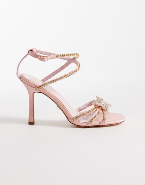 Azalea Wang - Margareta - Sandales à talon ornementées avec papillon - Rose pastel - view 1
