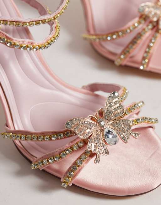 Azalea Wang - Margareta - Sandales à talon ornementées avec papillon - Rose pastel, 2 de 4