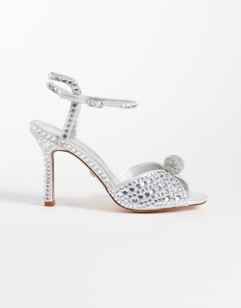 Azalea Wang - Odilie - Sandalen met hak en versiering in zilver - view 1