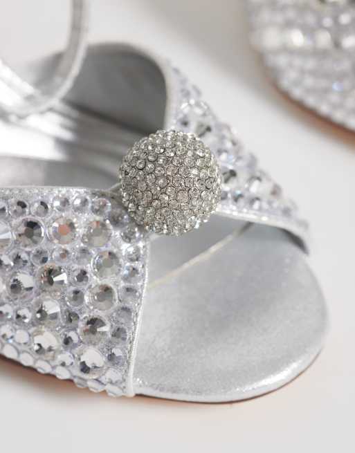 Azalea Wang - Odilie - Sandalen met hak en versiering in zilver, 2 van 4