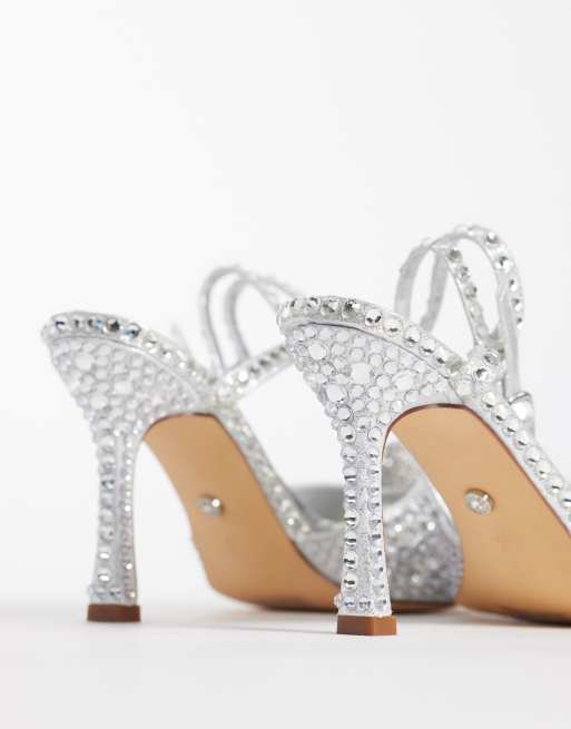 Azalea Wang - Odilie - Sandalen met hak en versiering in zilver, 4 van 4