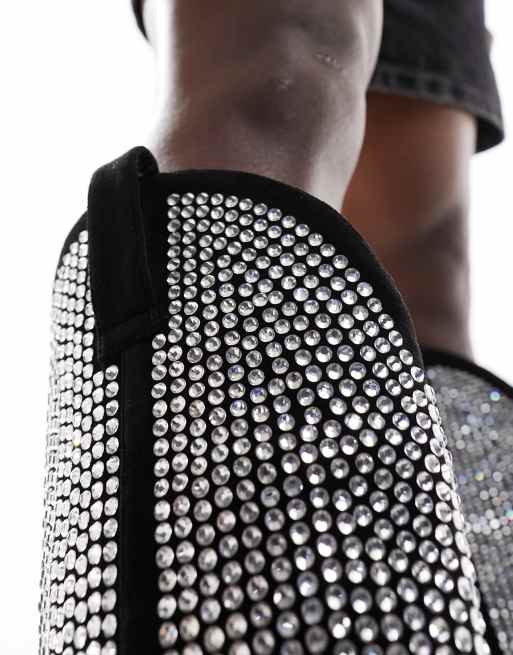 Azalea Wang Perimeter embellished western boots in silver | ASOS