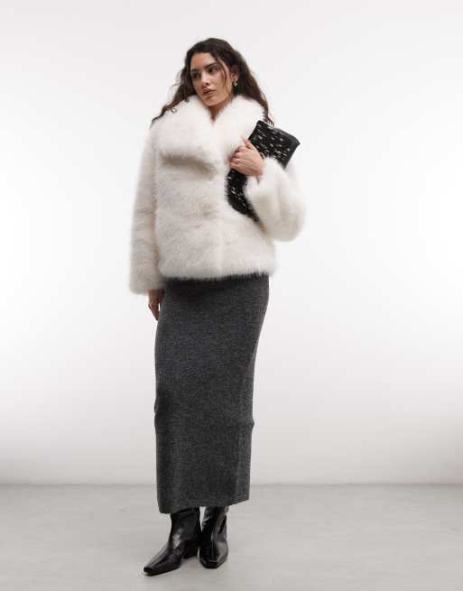Azalea Wang Regina faux fur coat in off white, 2 of 4