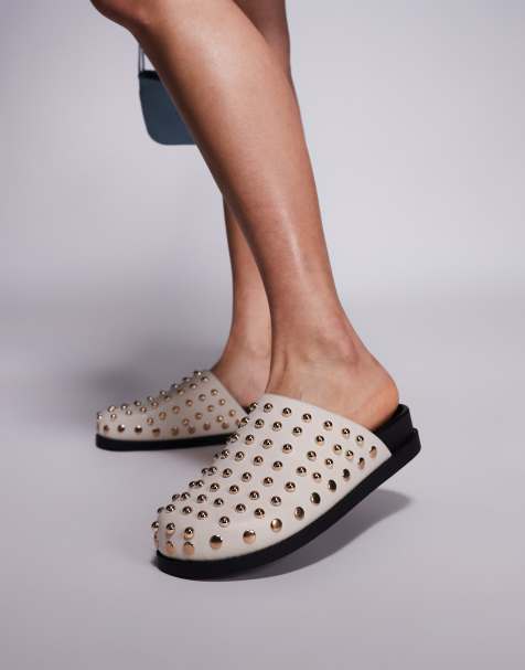 Azalea Wang - Reverse - Mules cloutées - Beige - view 1