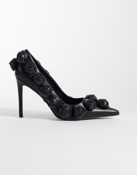 Azalea Wang Rosina chaussures à talons avec rosettes noir - view 1