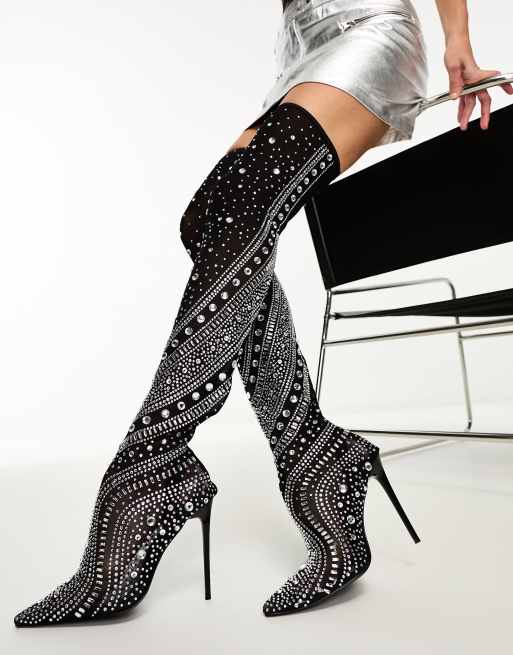 Sheer thigh store high boots