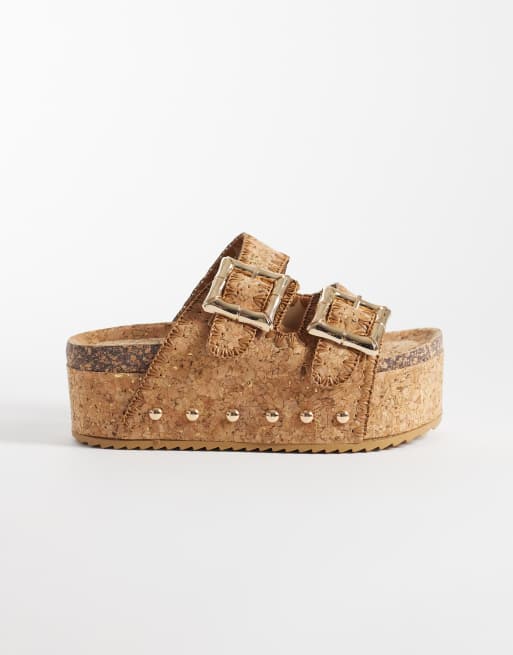 Azalea Wang - Sandalias color corcho con plataforma Jainna