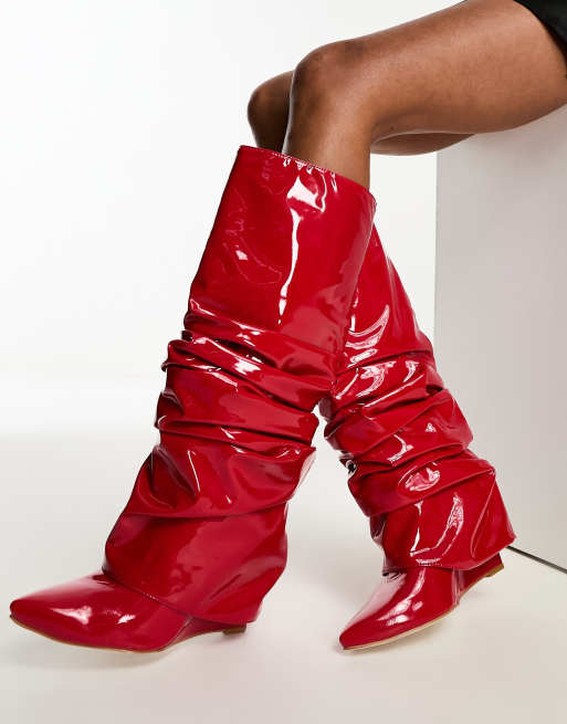 Red store slouch booties