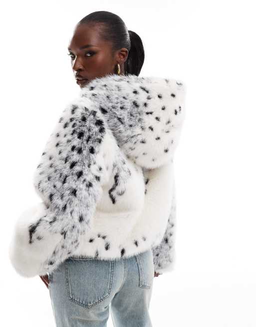 Fourrure Blanc Manteau Court Fourrure Femme Blouson Fausse