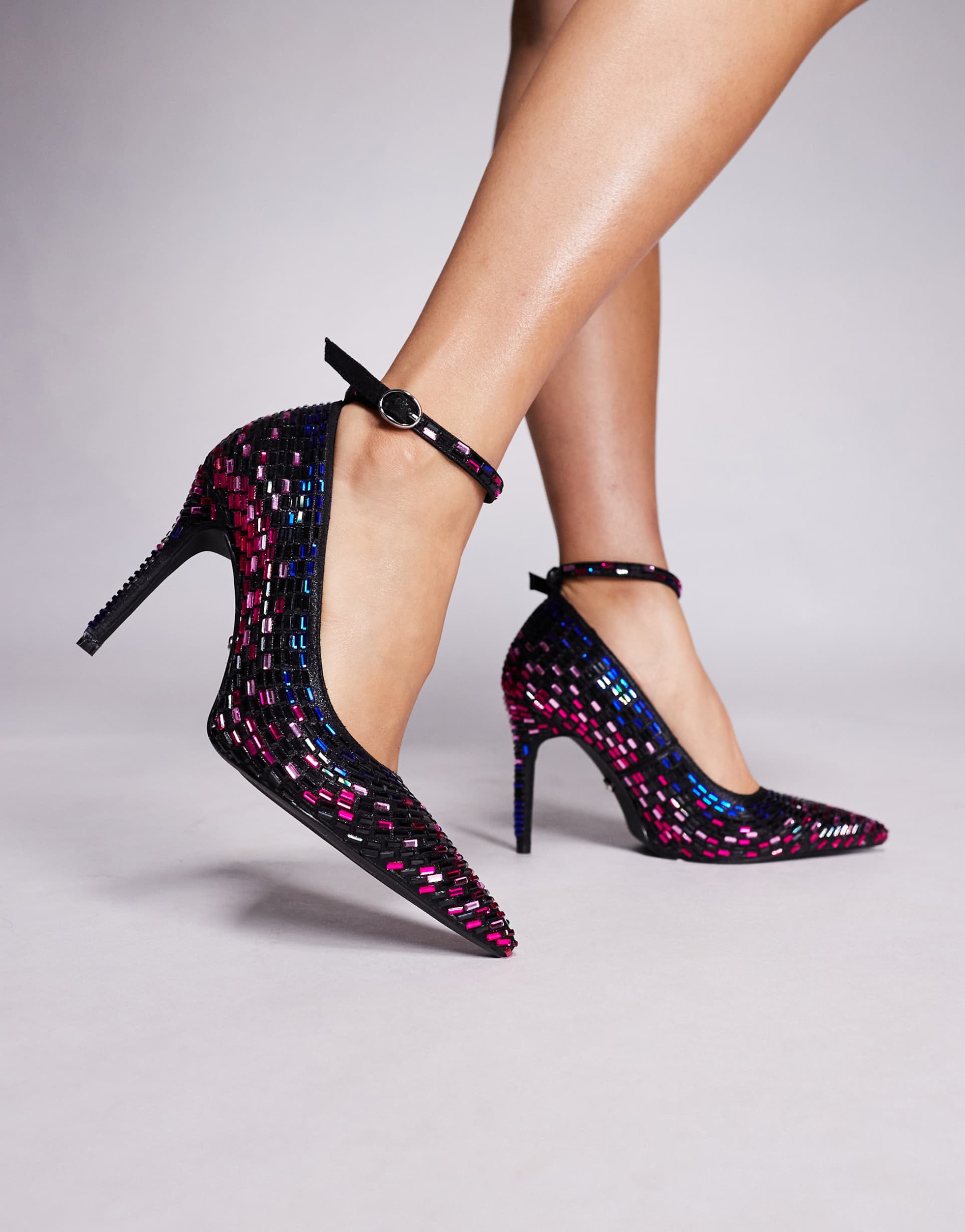 azalea wang teagan embellished pumps in black