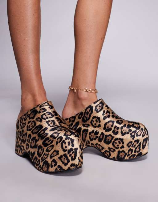 Azalea Wang - Teatree - Sabot con tacco e plateau leopardati, 3 di 4