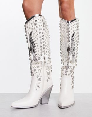  Upbeat embellished western knee boot 