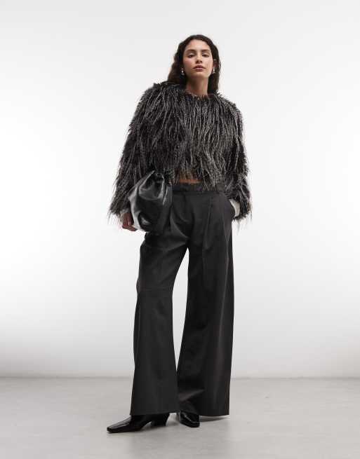 Azalea Wang Vetra faux fur jacket in eggplant, 2 of 4
