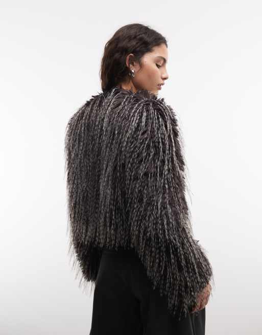 AZALEA WANG Vetra veste en faux-fur couleur aubergine, 3 de 4