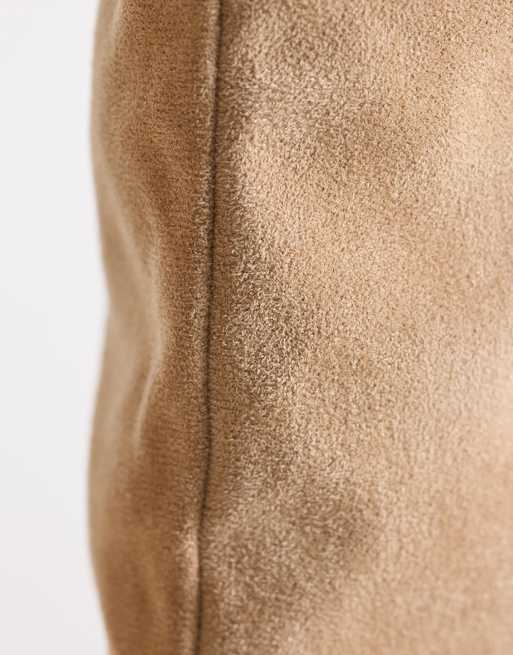 Azalea Wang Vincent wedge heel knee boots in cream suede, 2 of 4