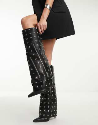 Generisch Overknees Stiefel Damen Fold Over Shark B Produktbild-Vorschau 8