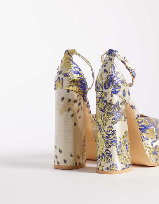 Azalea Wang – Zipphora – Plateau-Schuhe in Gold mit Absatz, 4 von 4