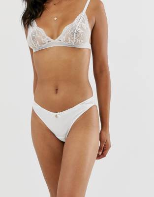 B By Ted Baker geo jacquard logo french knicker in ivory-White White