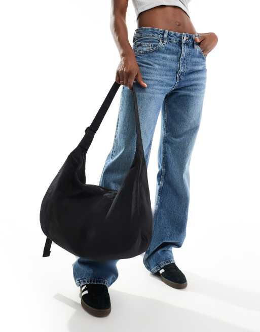 Baggu 10.5"" x 19.5"" large nylon crescent bag in black , 4 of 4