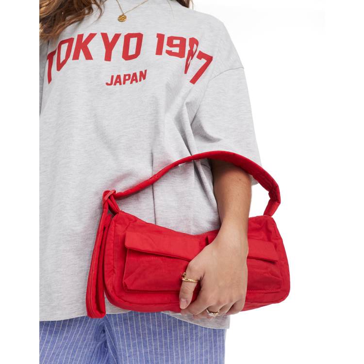 Baggu cargo nylon shoulder bag in candy apple red | ASOS