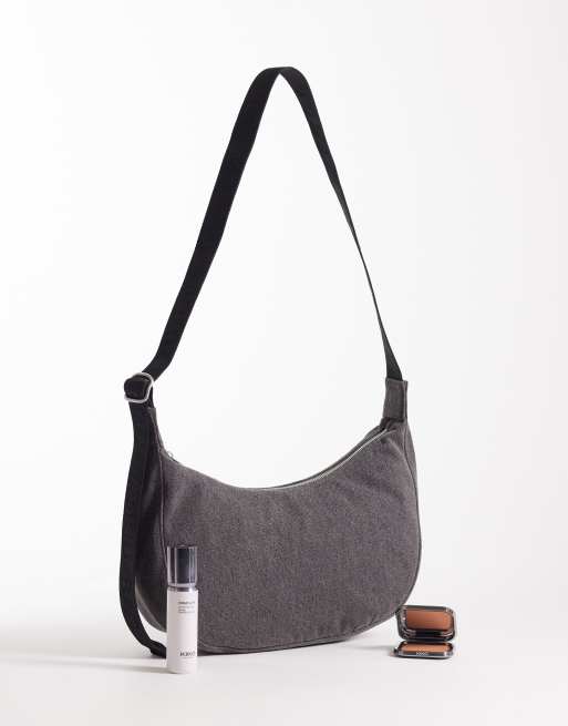 Baggu – Denimfärgad, mellanstor, halvmåneformad väska, 2 av 4