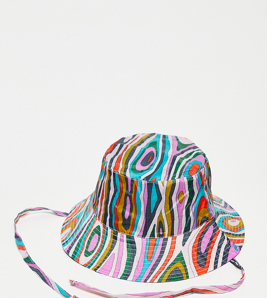 Baggu festival bucket hat In candy woodgrain in multi - MULTI