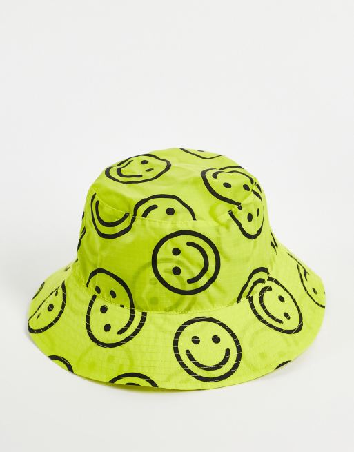 Baggu festival bucket hat in happy print in yellow