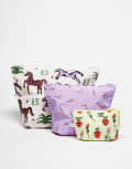 [Baggu] Baggu Go Pouch 3 pack set in painted prairie print-Multi No Size Painted Prairie