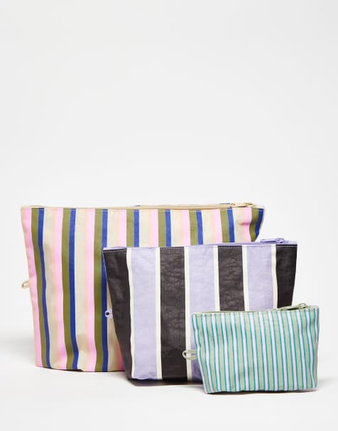 Baggu – Go Pouch – 3er-Set Beutel in Bonbonfarben mit Streifenmuster - view 1
