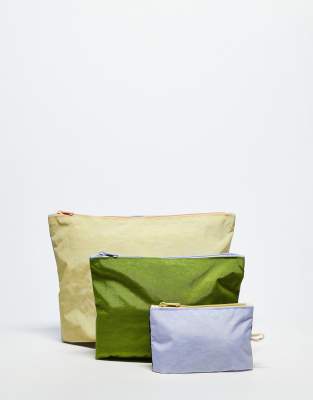 Baggu go pouch set in colourblock pastels ASOS