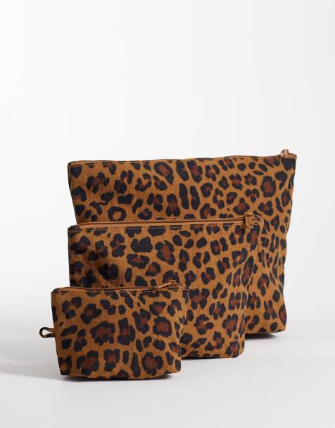 Baggu go pouch set in leopard print - view 1